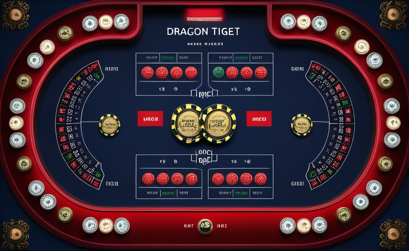Bảng tỉ lệ payout Dragon Tiger với chip cược trên bàn casino